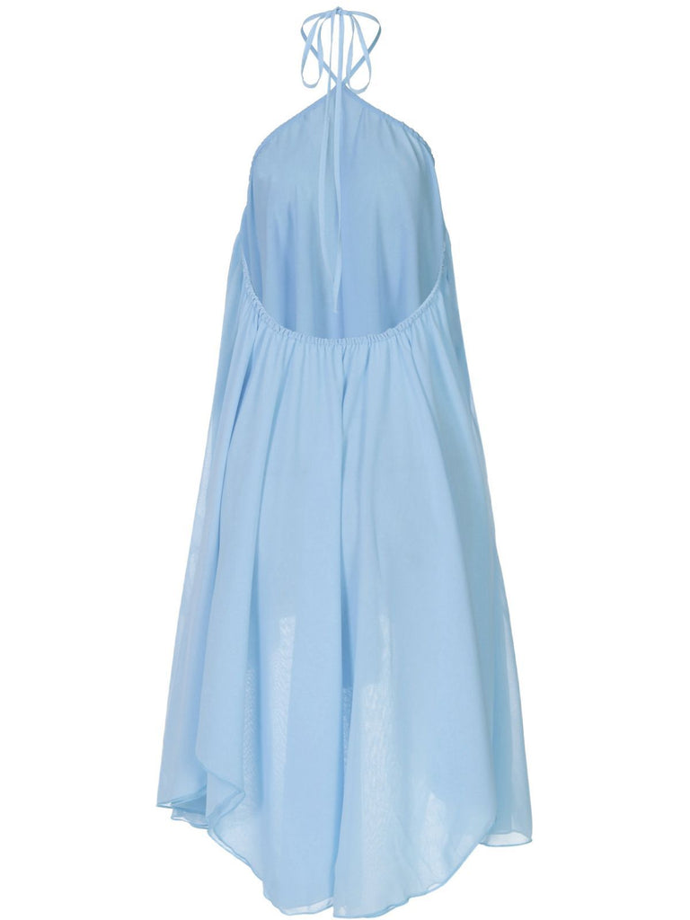 1970er Solide Mehrschichtig Chiffon Binde Babydoll Kleid