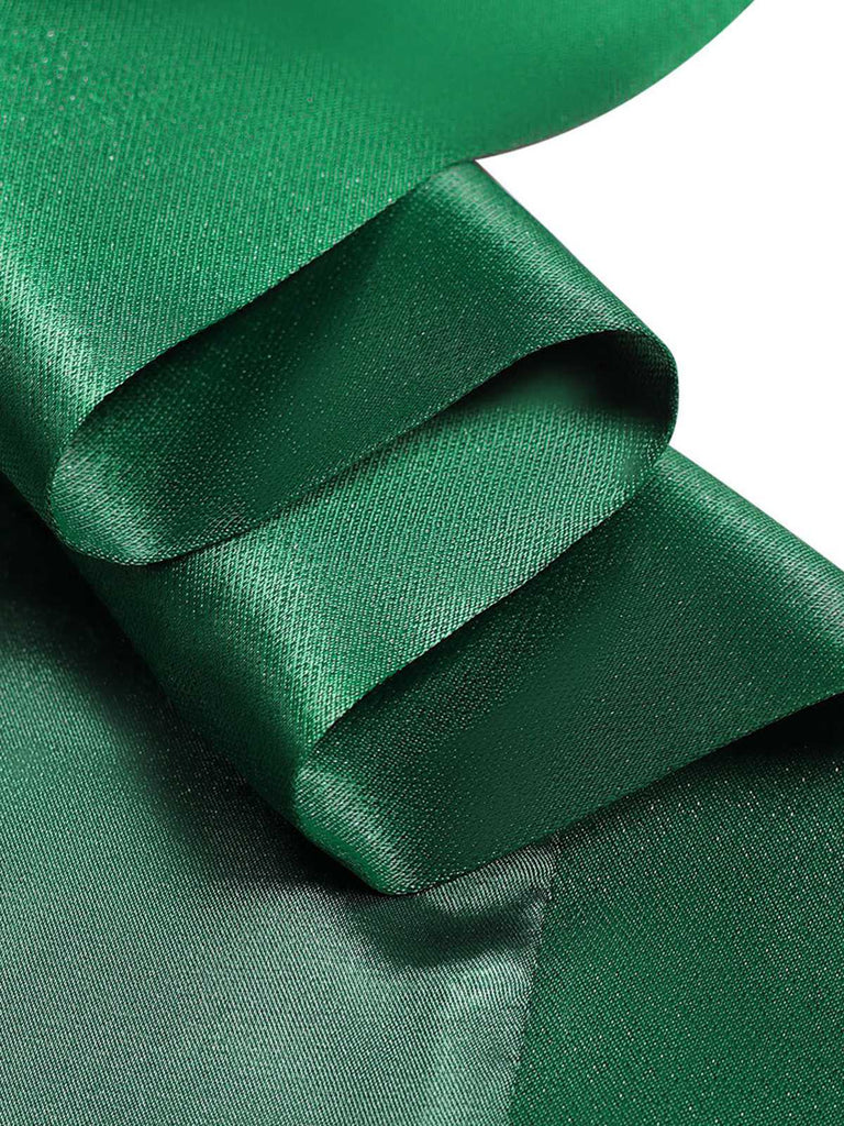 Grün 1950er Wednesday Addams Inspiriert Satin Kostüm Set