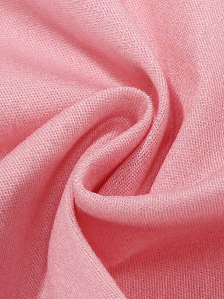 1950er Solide Matrosen Kragen Schleife Ärmellos Kleid