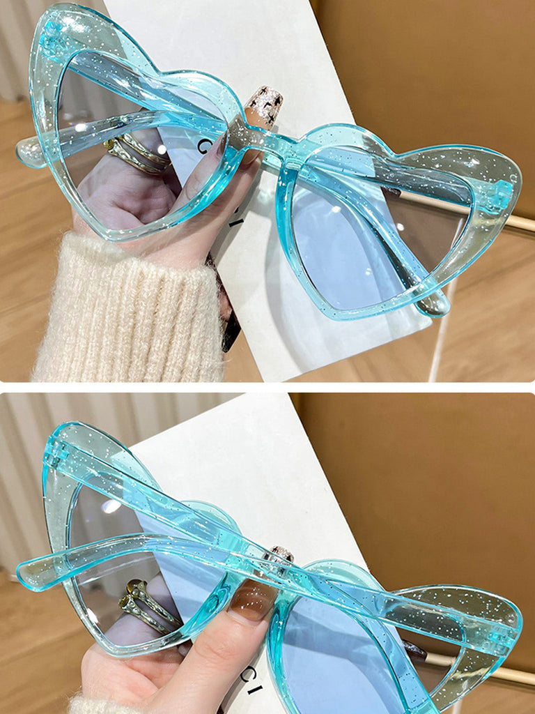 Vintage Gebogen Herz Rahmen Sonnenbrille