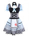 Blau 1960er Alice Puffärmel Apron Kleid