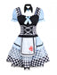 Blau 1960er Alice Puffärmel Apron Kleid