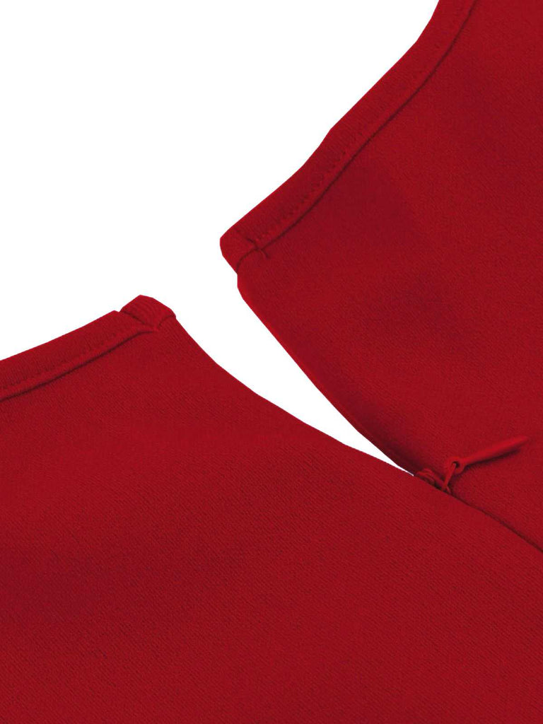 1940er Rundhals Bogen Solide Stufen Kleid