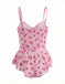 Rosa 1930er Slip Rosen Bogen Spitze Nachtwäsche