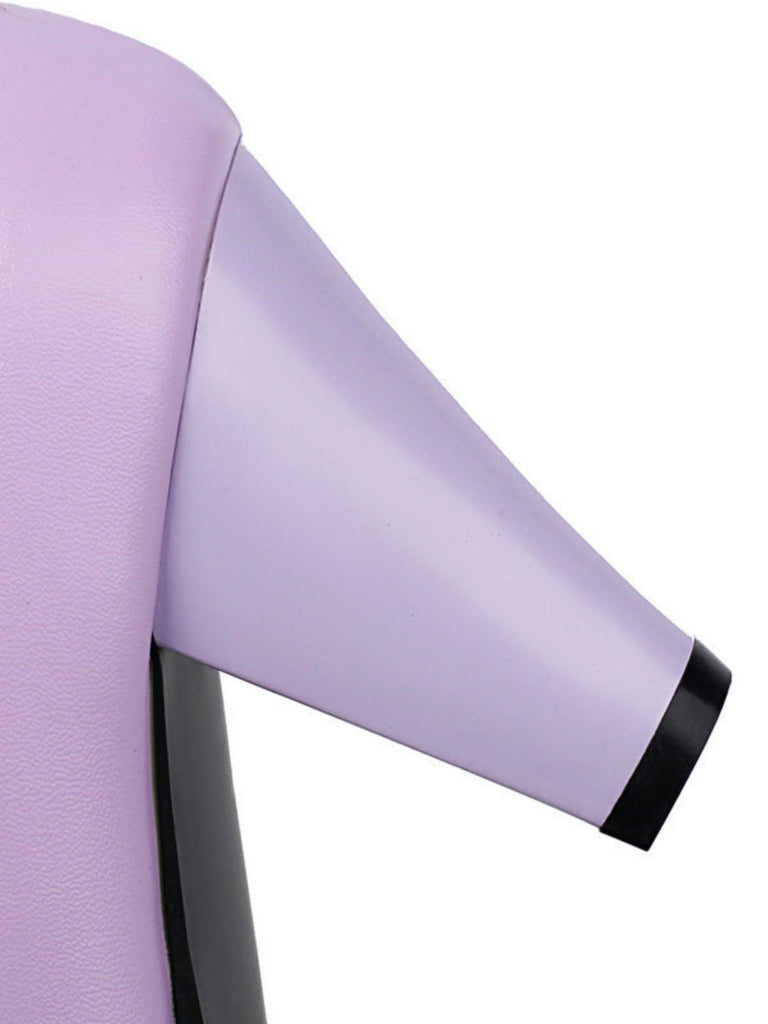 Vintage Bogen Träger Solide Leder Hoher Absatz