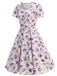 1950er Vintage Blumen Swing Kleid