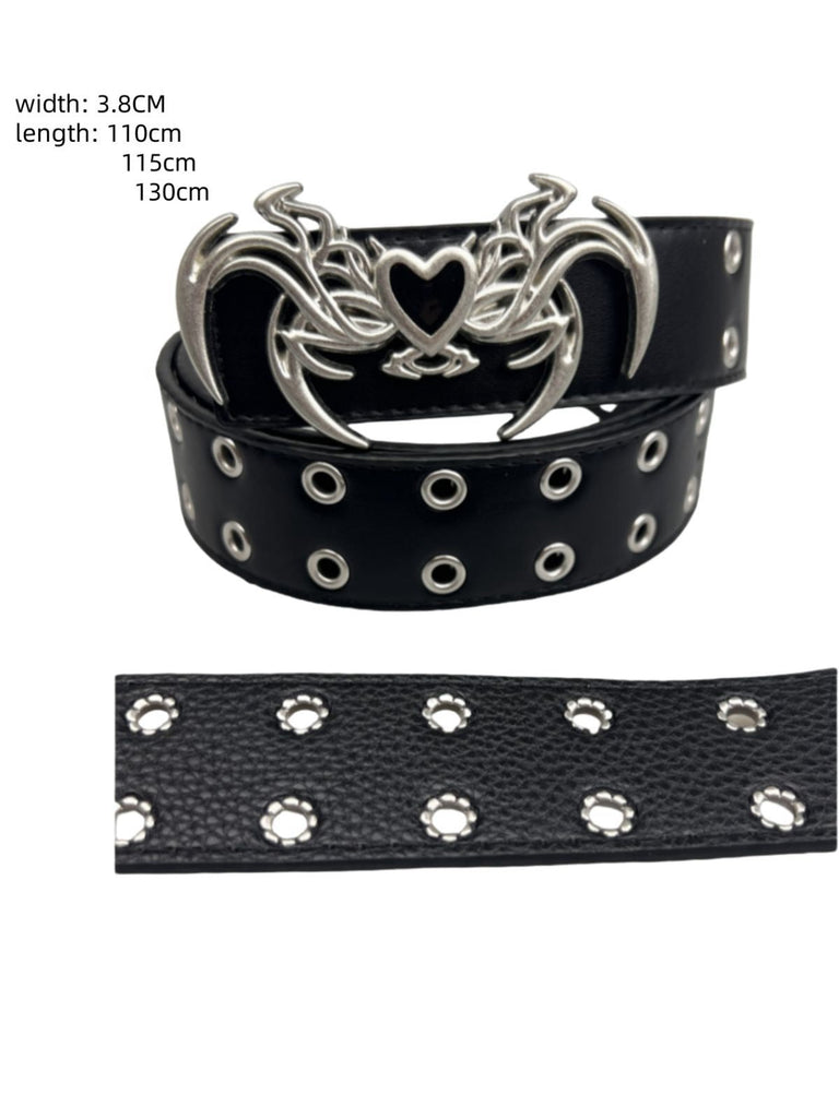 Vintage Herz Flügel-Ösenschnalle Punk Gürtel