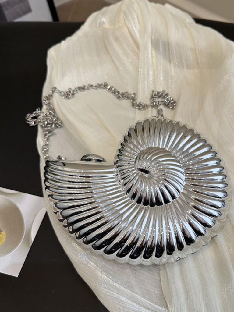 Metallisch Muschel Clutch Kettentasche