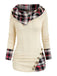 1940er Stricken Plaid Tasten Hooded Pullover