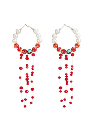 Gothic Blut Perle Quaste Ohrringe