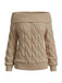 2000er Y2K Solide Schulterfrei Pullover