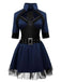 Dunkelblau 1960er Polizei Halloween Cosplay Kleid