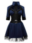 Dunkelblau 1960er Polizei Halloween Cosplay Kleid