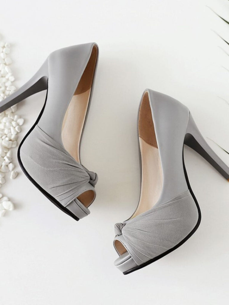 Peep Toe Knot Stilettos High Heels