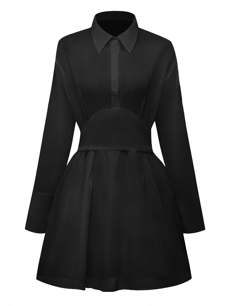 1960er Solide Durchsichtig Hemd Kleid