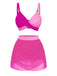 1950er Kreuzrücken Gerafft Netz Bikini Set