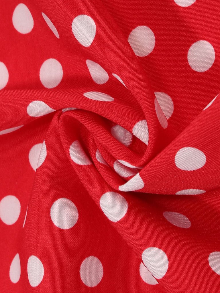1950er Polka Punkte Bogen Swing Kleid