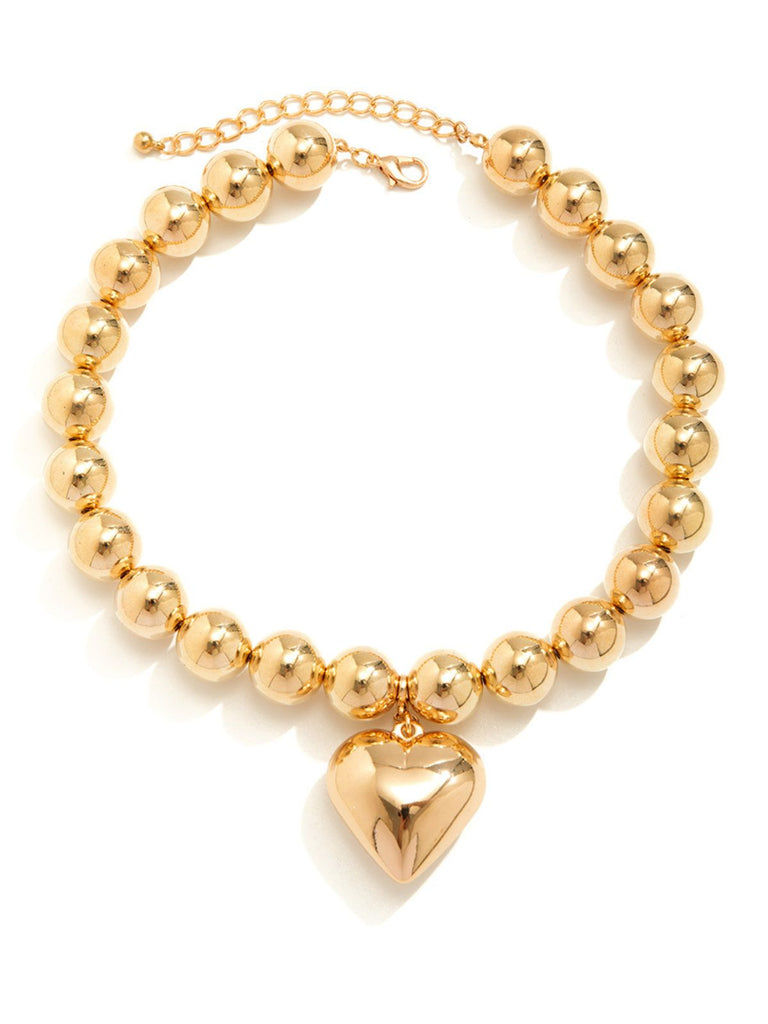 Vintage Perle Herz Anhänger Halskette