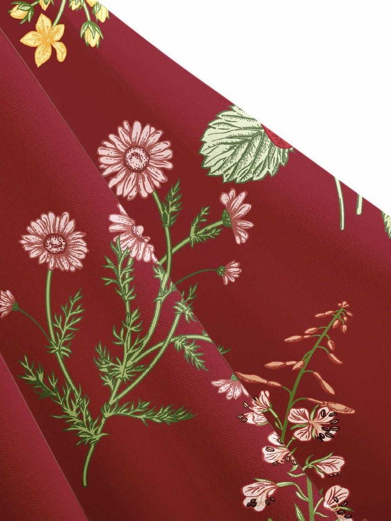 1950er Träger Blumen Schnürung Korsett Kleid