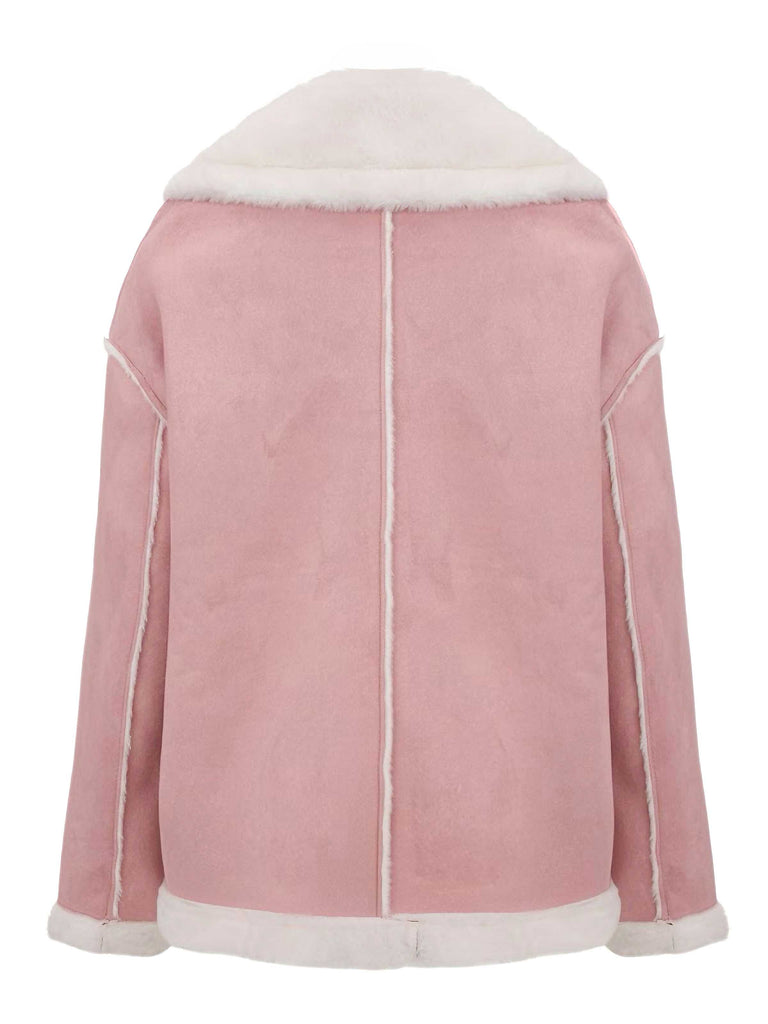 1940er Revers Plüsch Buckle Tasche Jacke