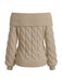 2000er Y2K Solide Schulterfrei Pullover