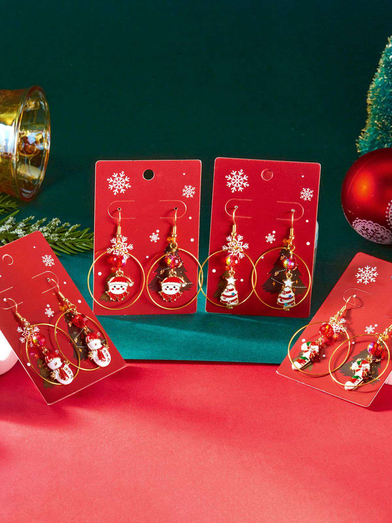 Weihnachtsbaum & Schneemann & Zuckerstange Ohrringe