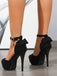 Peeptoe Kristall Bogen Hoch Absätze Schuhe