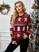 Rot 1960er Weihnachtsbaum & Lebkuchen Pullover