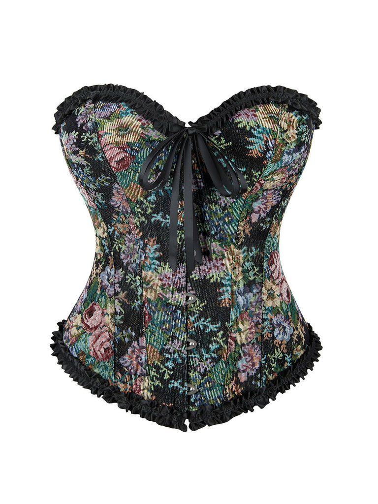 1980er Ölgemälde Blumen Spitze Trimmen Korsett