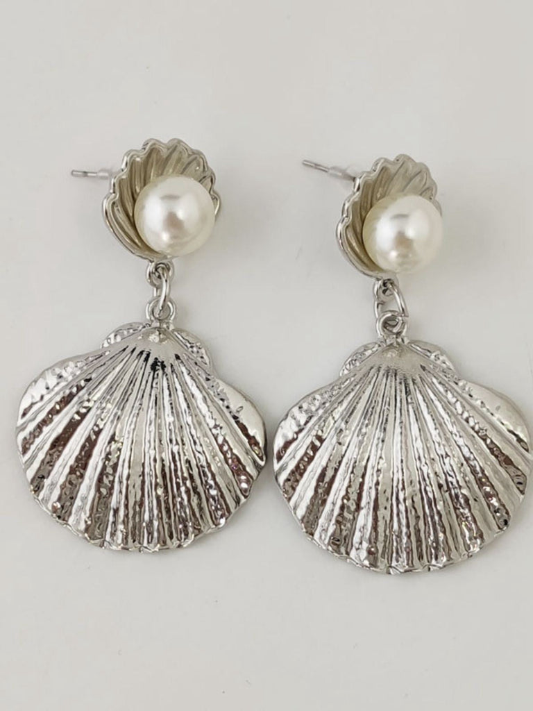 Weiß Perle Muschel Ohrringe