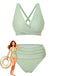 Vintage-Wickelbikini mit gekreuztem Oberteil und hochgeschnittenem Höschen im Retro-Stil der 1950er Jahre