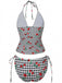1950er Karomuster Kirsch Druck Halter Tankini Set