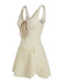 Beigefarbener, einteiliger Badeanzug im Stil der 1930er Jahre – Vintage-Badeanzug im Pin-up-Stil