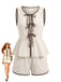Beige 50er Shorts mit Vorderbindung und Weste