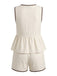 Beige 50er Shorts mit Vorderbindung und Weste