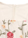 Beige 50er Jumpsuit mit Flatterärmel und Eckiger Ausschnitt
