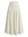 Beige 70er Boho Maxirock mit Smok und Struktur