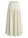 Beige 70er Boho Maxirock mit Smok und Struktur