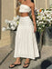 Beige 70er Boho Maxirock mit Smok und Struktur