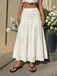 Beige 70er Boho Maxirock mit Smok und Struktur
