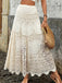 Beige 80er Rock mit Patchwork und A-Linie