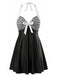 Schwarzes 40er Tankini-Set mit Neckholder und Schleife