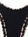 Leoparden-Printes & Schwarzes 50er Bikini-Set mit Besatz und Metall