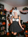 Schwarzes 50er Gothic Badekleid mit Neckholder und Schläger