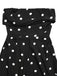 Schwarzer 50er Jumpsuit mit Polka-Dots und trägerlos