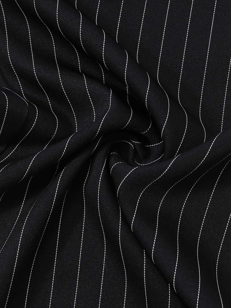 Schwarzer 50er Ärmelloses Jumpsuit mit Neckholder und Knopf