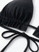 Schwarzer Strickbikini im Stil der 1980er-Jahre – Vintage-Mode, Retro-Stil, klassisches Schwarz