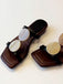 Vintage Sandalen mit Blockabsatz und Zehen