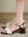 Sandalen mit High Heel und Knöchel in Schwarz & Weiß