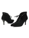 Schwarze Vintage-Pumps aus Wildlederimitat mit spitzer Zehenpartie